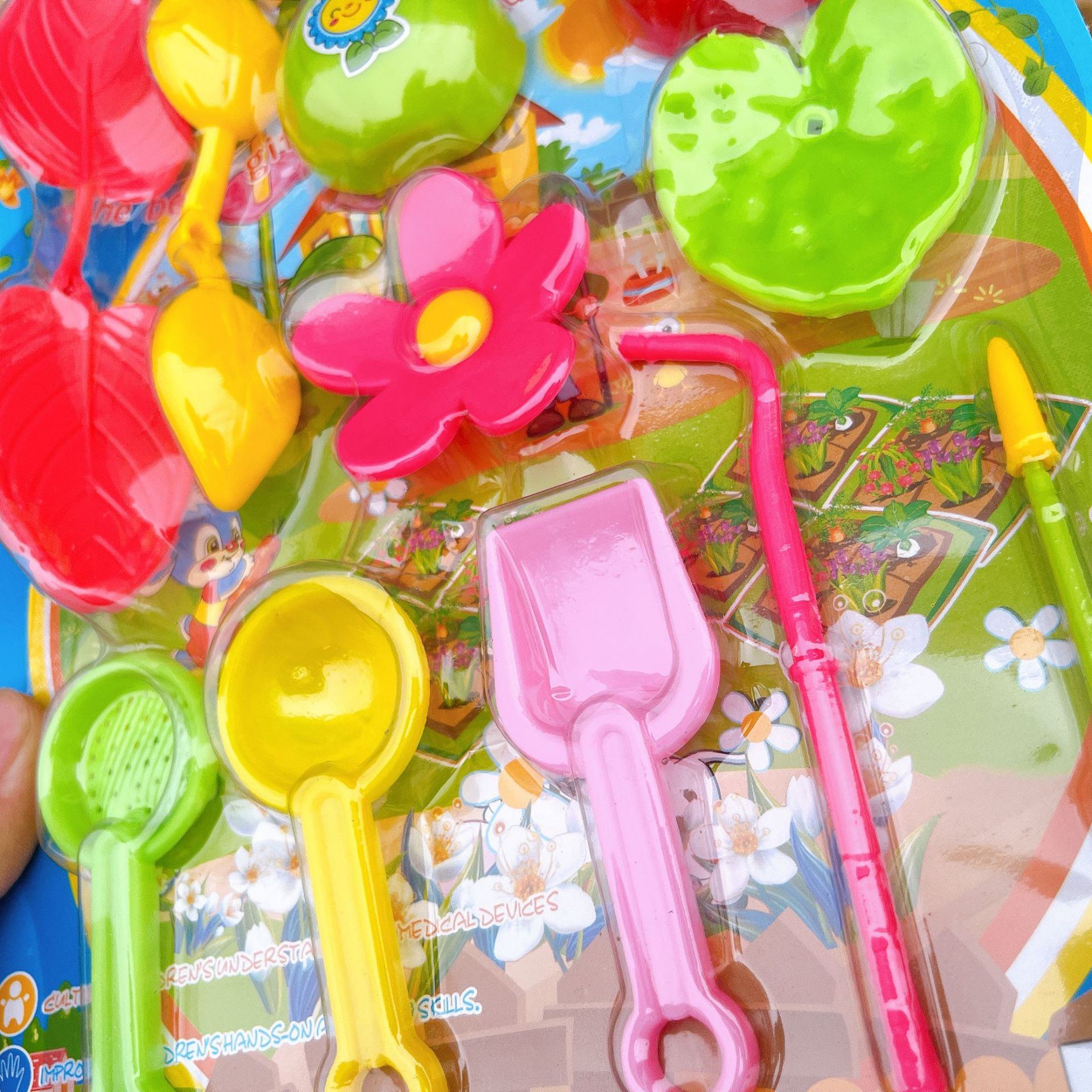 Mini juego de jardín para niños, simulación de anillo, ducha de la casa, suministro de juguetes de flores falsas, tienda de dos yuanes al por mayor