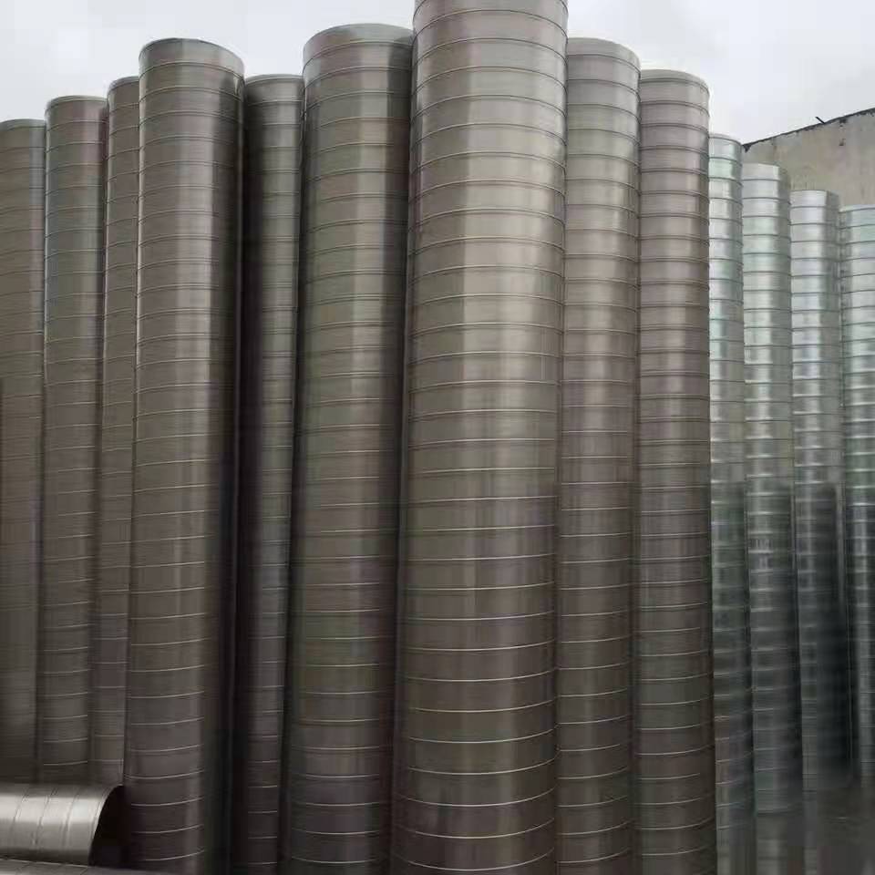 四川省雅安市批发大口径白铁皮通风管道 螺旋风管卷管100-2000mm