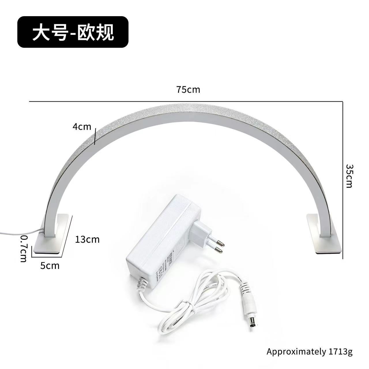 Lámpara de escritorio de manicuras transfronterizas taladro en forma de U protector de ojos de tres colores temperatura de belleza bordado belleza pestañas iluminación de medio mes luz de relleno