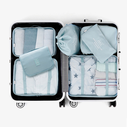 Cross-border Amazon travel storage bag seven-piece set travel classified toiletry bag luggage bag drawstring pocket set