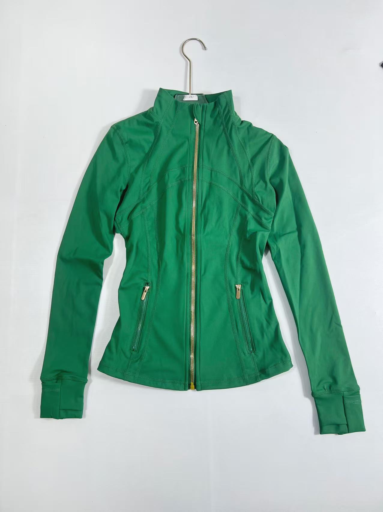 Green gold zipper jacket