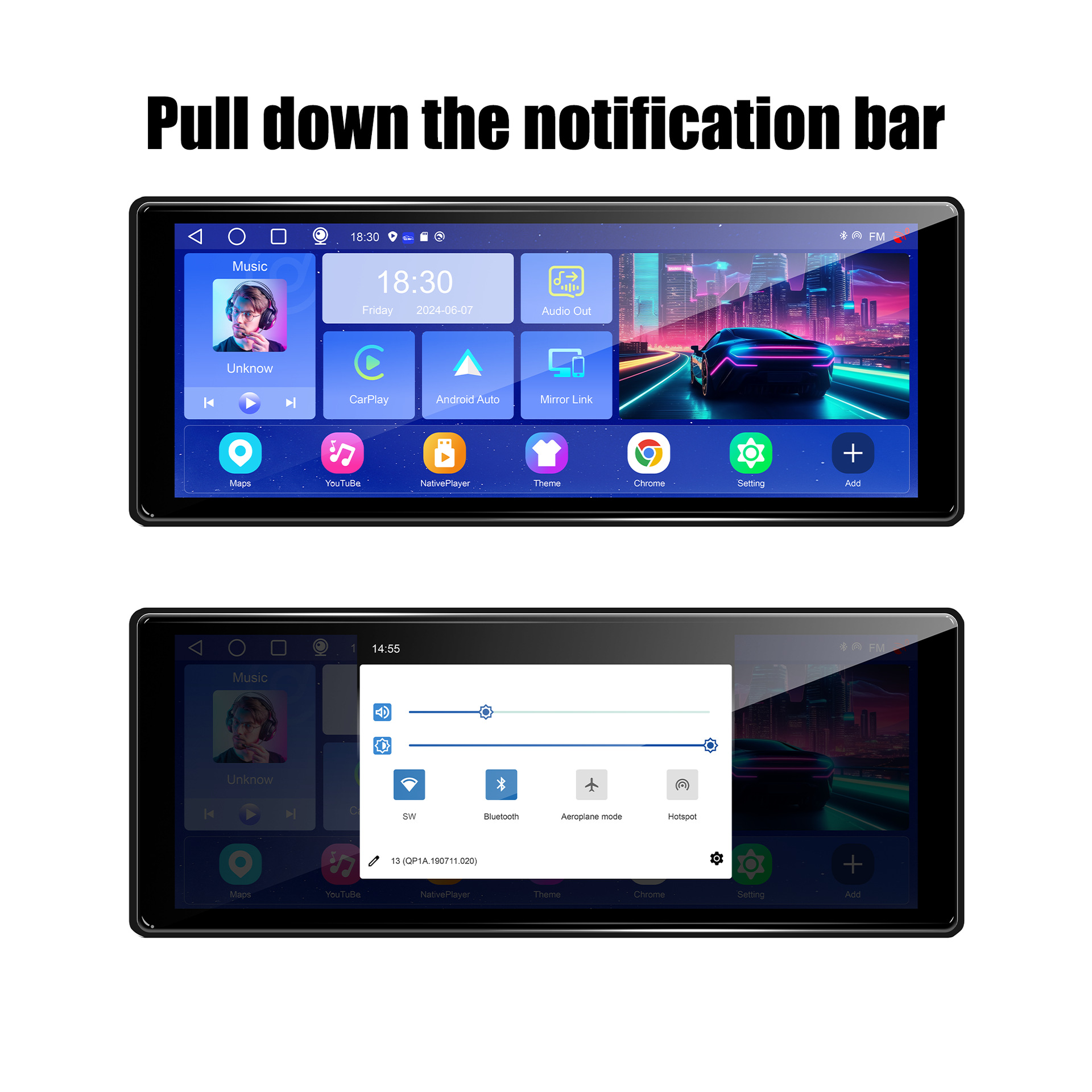 10.26inch Carplay Portable Screen Smart Car Navigation Player Hd Reversing Image Car Recorder