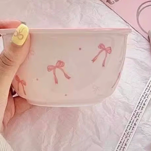 4,5" миска, розовый бант, 2 шт.