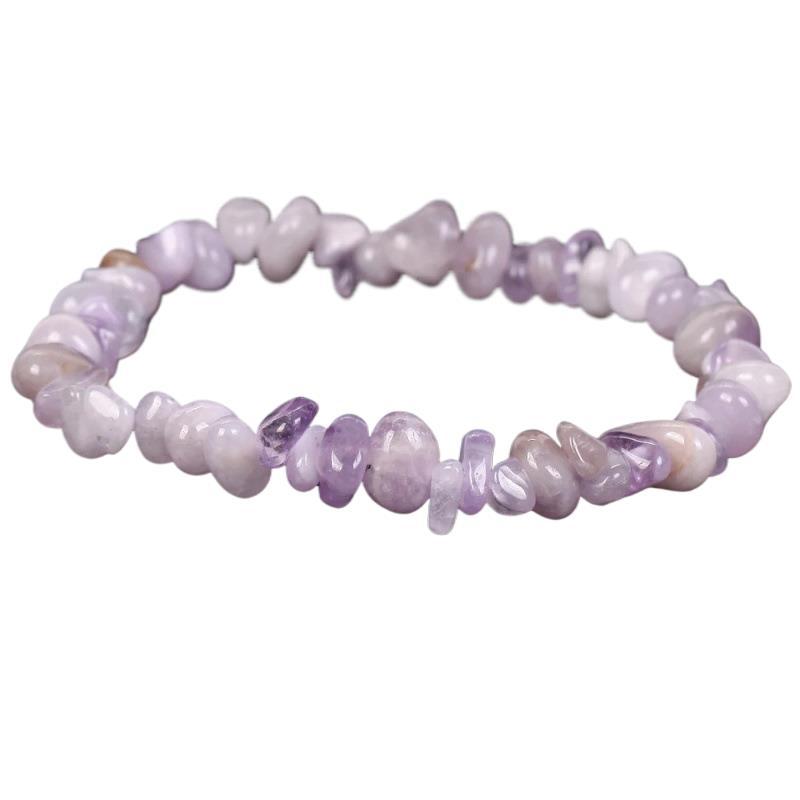 Natürliche Amethystperle, 5–8 mm, elastisches Band, dehnbares Armband, grenzüberschreitender Bestseller_voghion.com