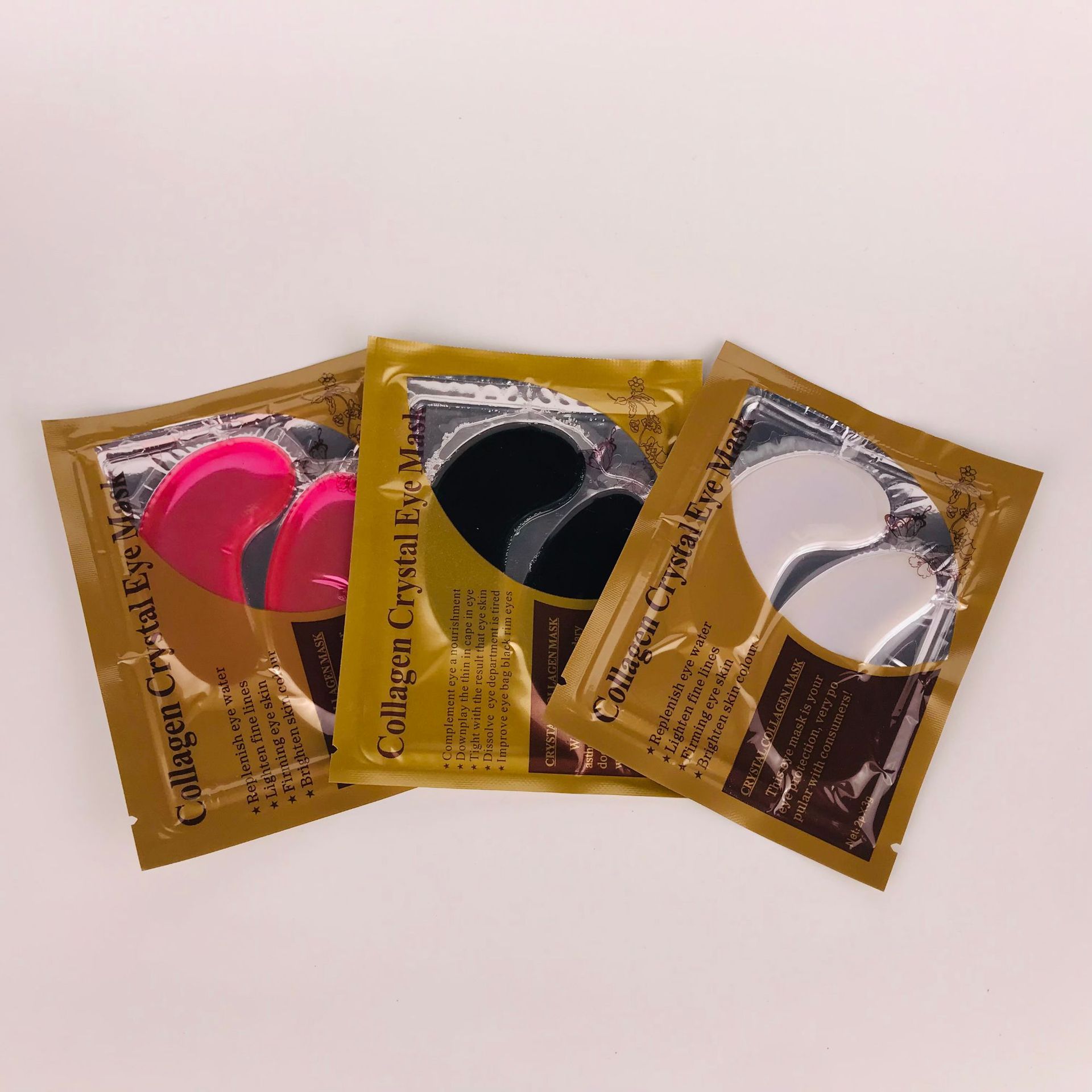 Cruz-frontera congelada-seca máscara de ojo de cristal de colágeno parche ojo bolsa parche máscara de ojo de algas hidrogel máscara de ojos hidrogel frío compresa