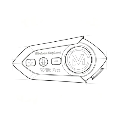 Motorcycle Helmet Headset, Bluetooth Headset for Music Playback - y12pro-soft-wheat