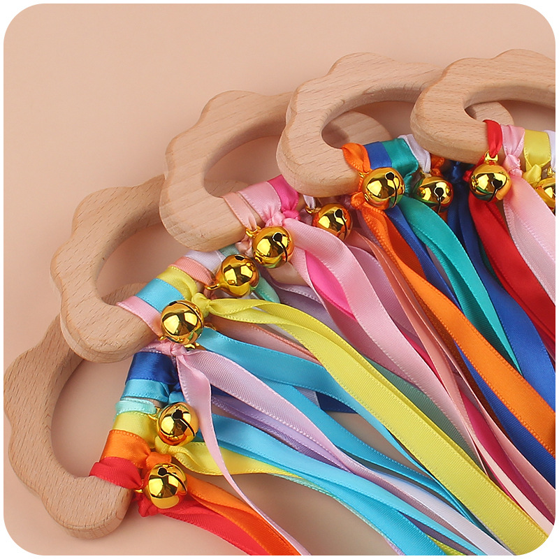 Bebé de dibujos animados haya nube mordedor 26cm creativo bebé campana grande sacudida cinta haya sonajero juguete