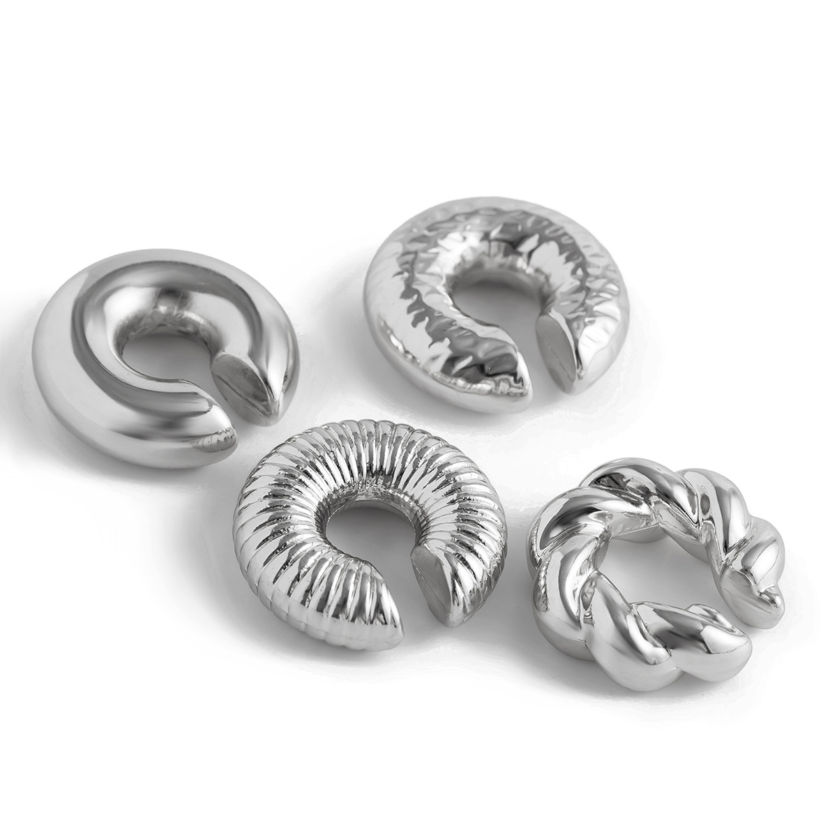 8g Weight Ear Cuffs Classification 1 Set Quantity Holiday, Daily Occasion CCB Material Geometric, Circle Pattern All Seasons Season Women's Gender Plating Design Simple Style Style 1 Set Simple Style Geometric Circle CCB Women's Ear Cuffs 7