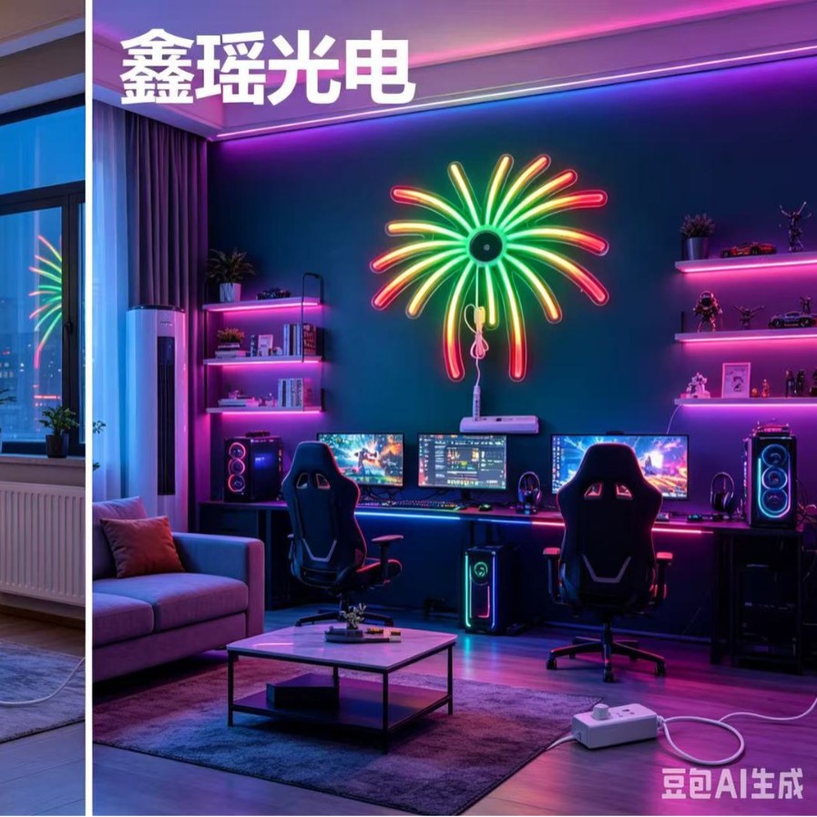 Feliz cumpleaños a la explosión transfronteriza, tablero de luz led, escena, ambiente, iluminación, tablero de Luz LED en inglés