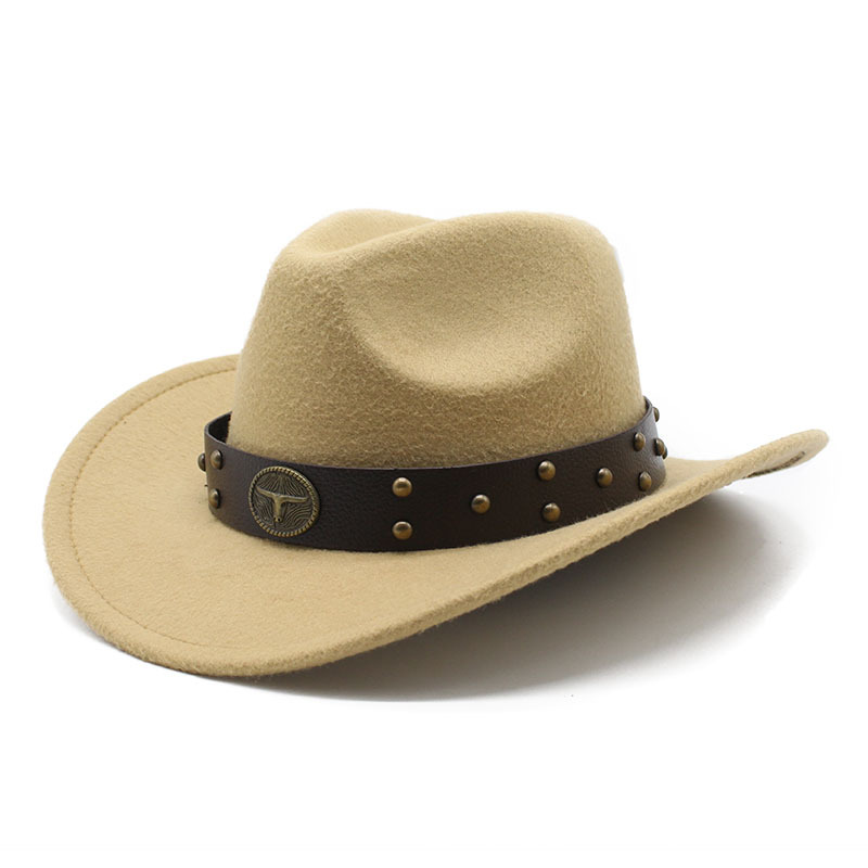 Western cowboyhatt i ullfilt för män och kvinnor för utomhus_voghion.com