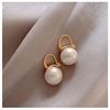 Retro advanced earrings from pearl, simple and elegant design, 2020, high-end