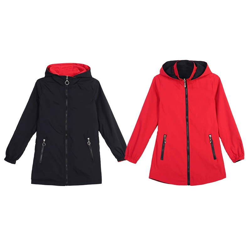 Double-sided long autumn jacket for leisure, Korean style, oversize
