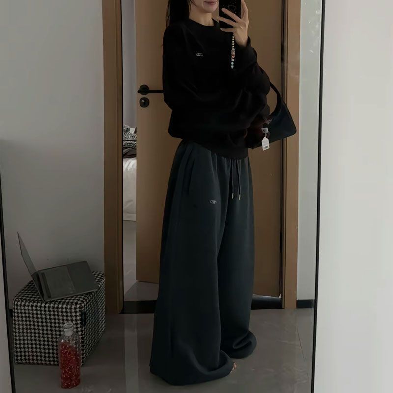 Ins Internet Celebrity Retro American Style Lazy Style Hip-Hop Street Dance Wide-Leg Loose Casual Trendy Wide-Leg Pants for Women