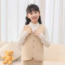 儿童马甲秋冬装2024新款男童女童外穿棉背心加厚内穿夹棉保暖坎肩