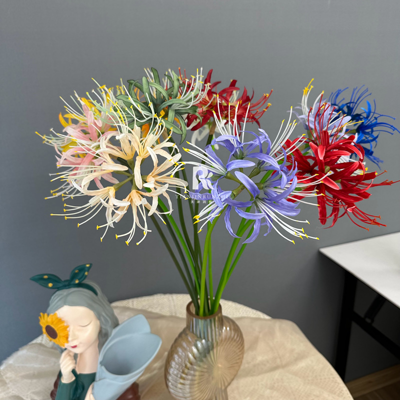 Artificial Orchid-like Flower Long Stem Flower Arrangement Prop for Hanfu Traditional Style Photos, Bridal and Wedding Decorations, Fake Flower