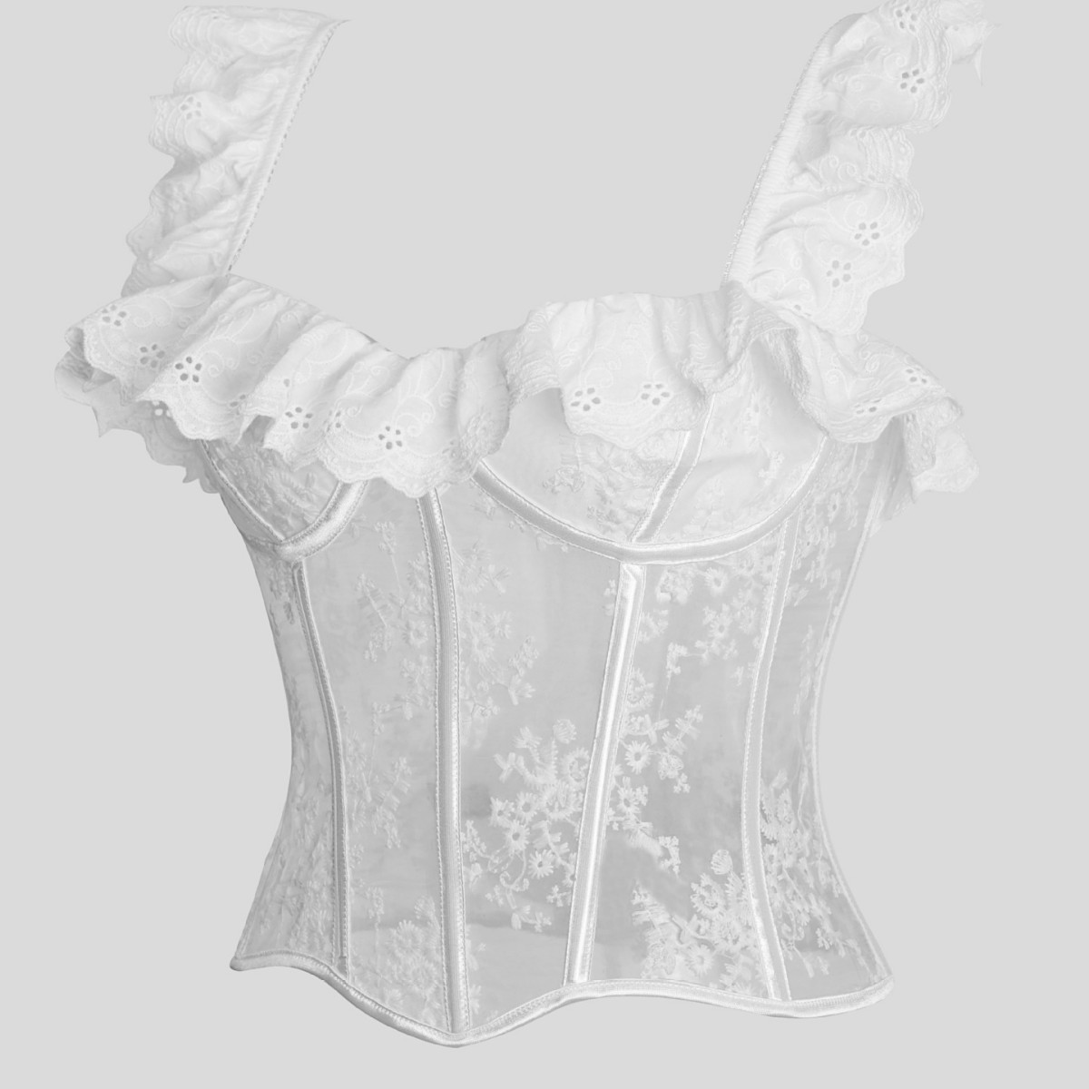 Nuevo encaje transpirable tela de malla de hueso de pez tendencia de soporte de pecho sexy ropa de plástico suministro de comercio electrónico transfronterizo