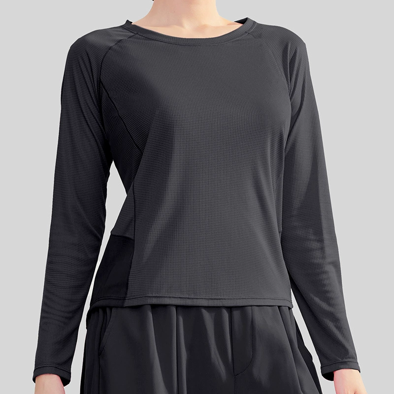 Quick dry sports long-sleeve, breathable yoga clothing for gym, thermal underwear, loose fit, for running, fitted, autumn