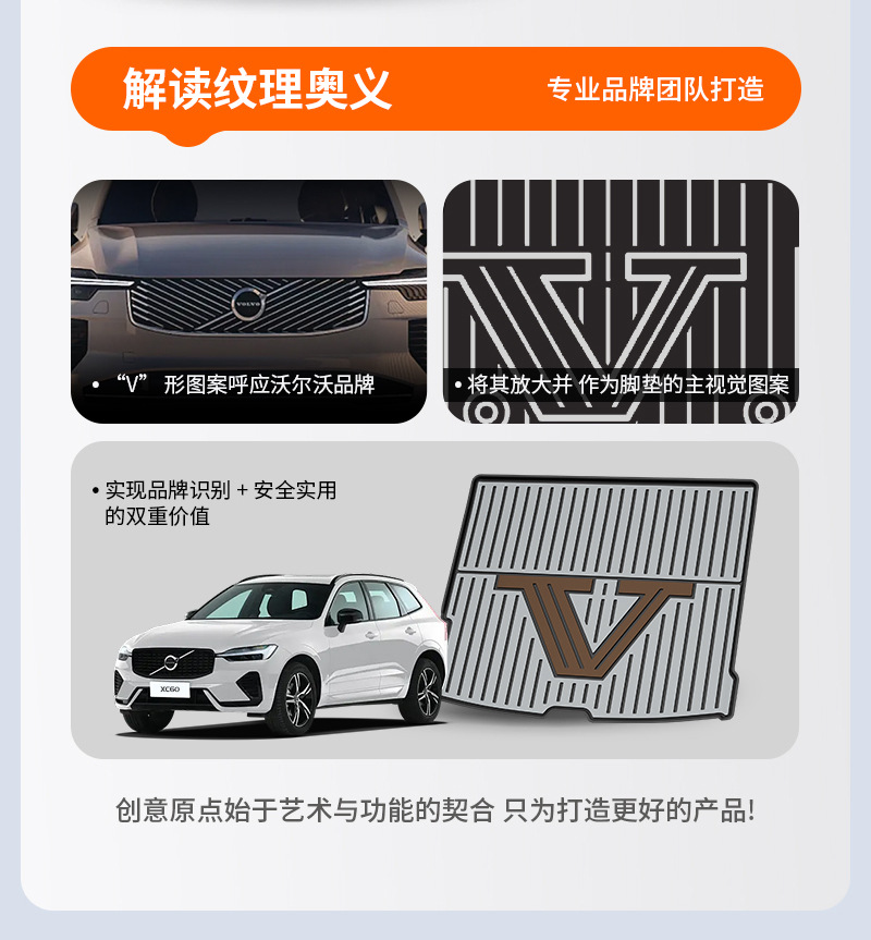 Suitable for Volvo S60 S90 Xc60 Special Car-Specific Colorful Car Trunk Mat Car Accessories