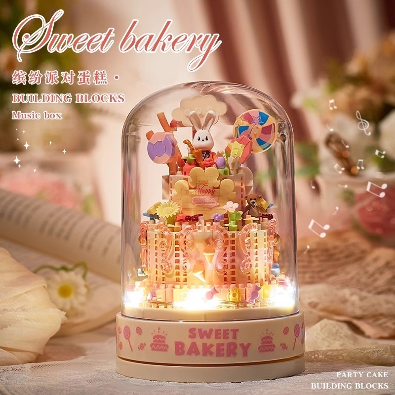 宇投永生积木花束玫瑰花朵手工玩具植物盆栽摆件送女孩感|undefined