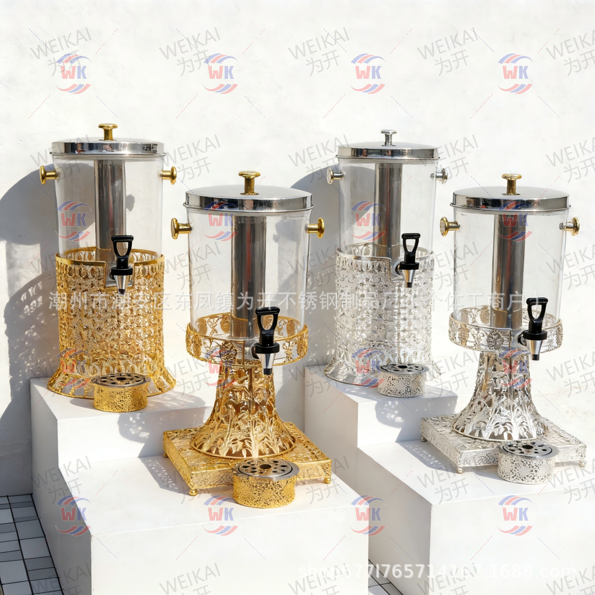 Dispensador de jugo redondo de 8L para suministro transfronterizo, contenedor de bebidas para buffet de hotel comercial, dispensador de café caliente, leche y té de hierro forjado. image 5
