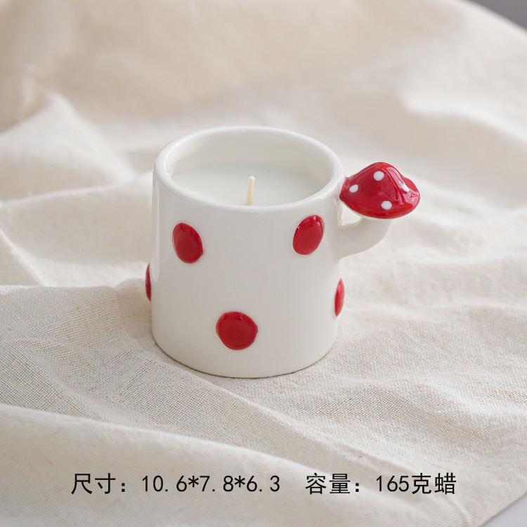 Suministro transfronterizo de nuevos patrones de frutas de cerámica aromática taza de cera dibujada a mano simple contenedor de velas frescas
