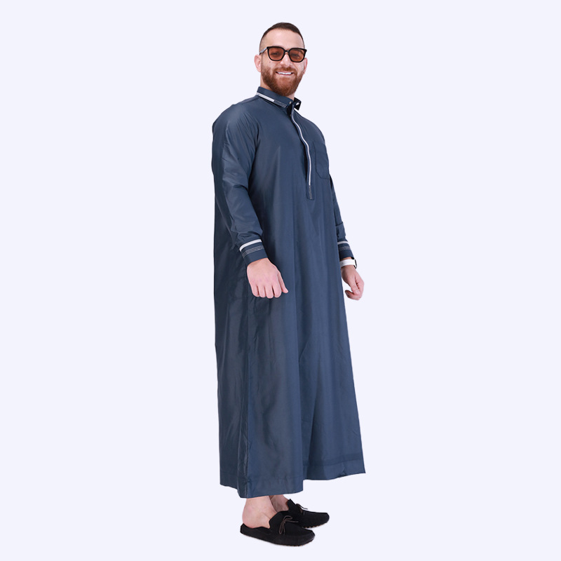 Men's moslem New style long sleeve Arabic robe men's robe wholesale wholesale Muslim men's ethnic long dress_voghion.com