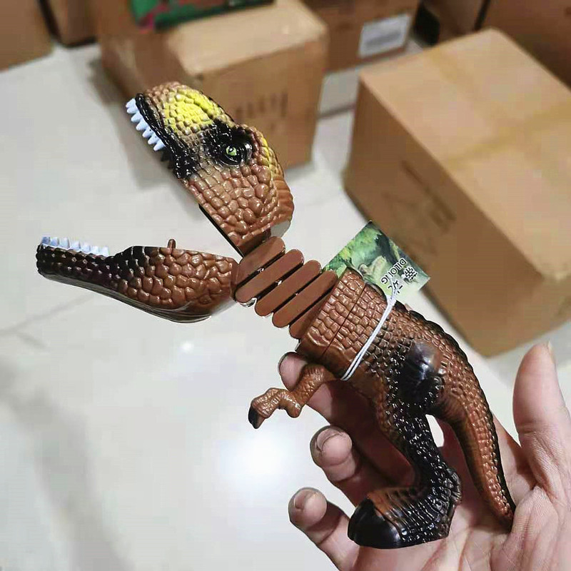 European Standard Kaka Dinosaur Spring Dinosaur Clip Baby Dinosaur Garden Gift New Strange Toys Hand-biting Dinosaur