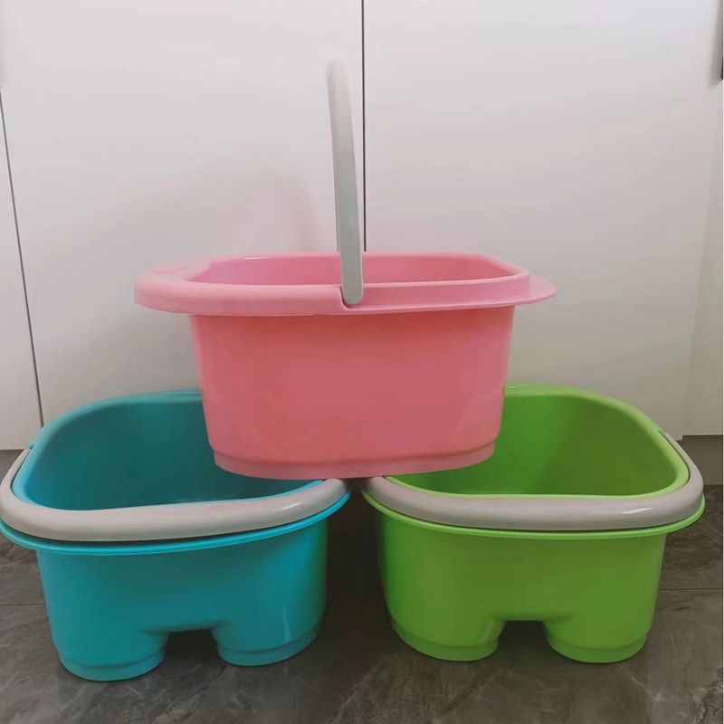 メーカー卸売りプラスチックマッサージ洗面器印刷ロゴ四輪足風呂桶プレゼントプラスチック足風呂|undefined