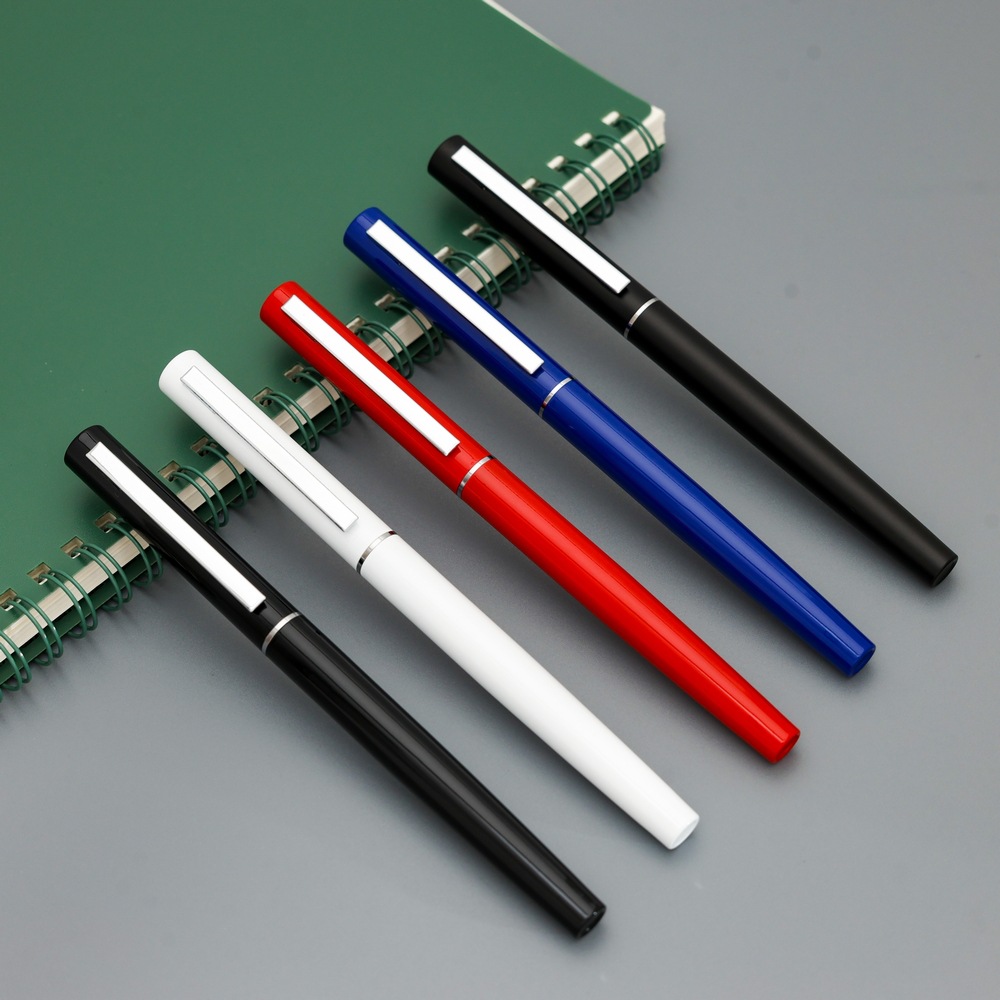多色现货直销简约金属中性签字笔 办公会议礼品笔促销广告中性笔