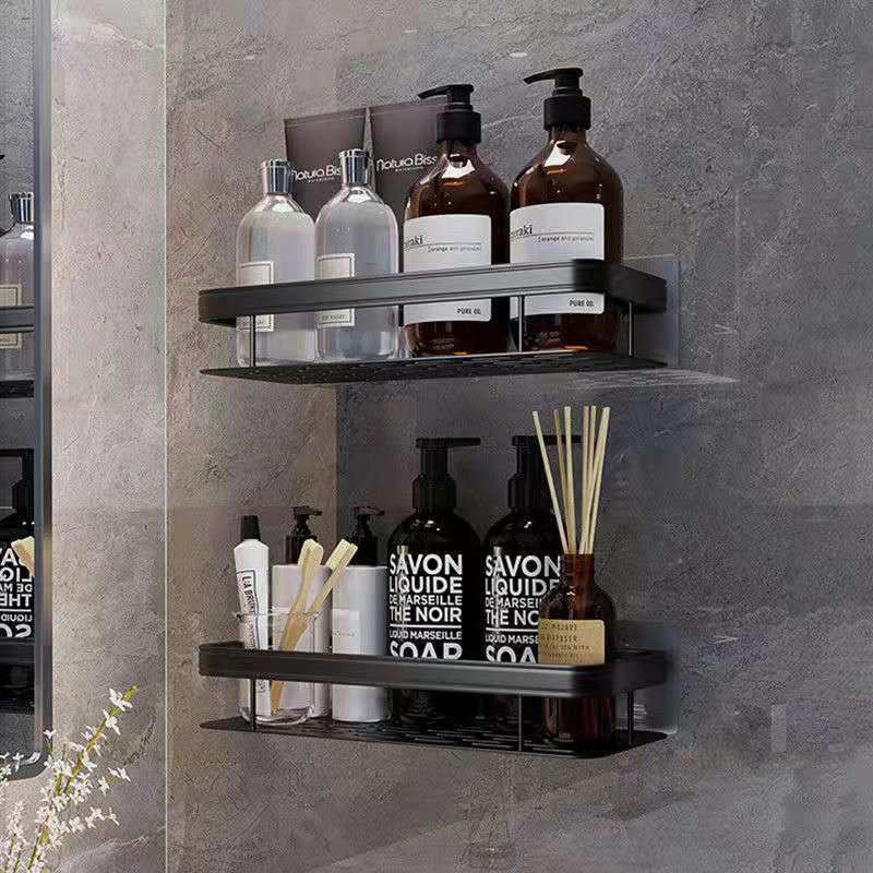 Baño Cocina rack de almacenamiento sin punzonado ventosa rack de almacenamiento rectangular sin costura