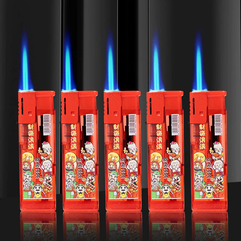 Зажигалка Hengtu Factory 288 Big Machine King Extra Large Thick Direct Ignition Lighter Transparent Red Refillable 3D Printing.