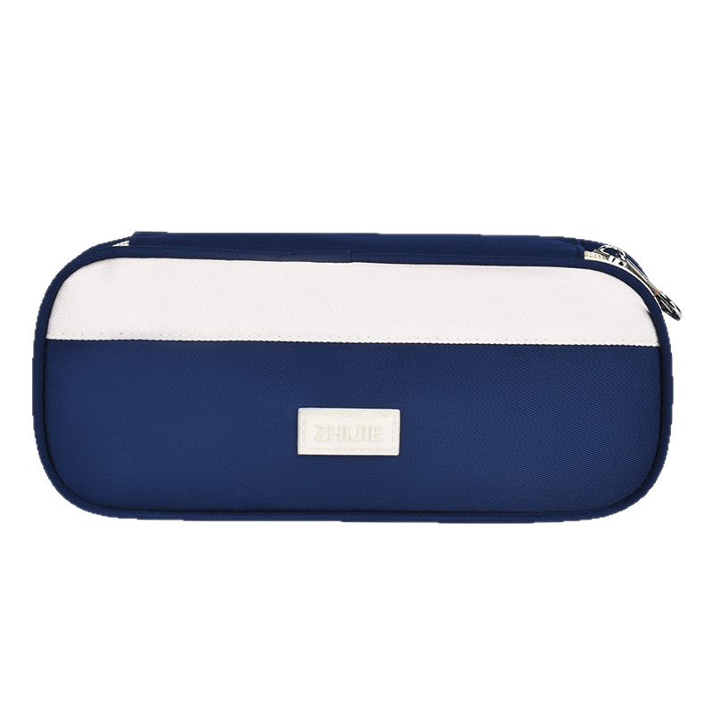 Estuche para lápices Versión coreana de la caja de lápices para estudiantes de primaria, nueva bolsa de papelería para estudiantes de secundaria, caja de papelería para hombres y mujeres, logotipo de impresión de gran capacidad