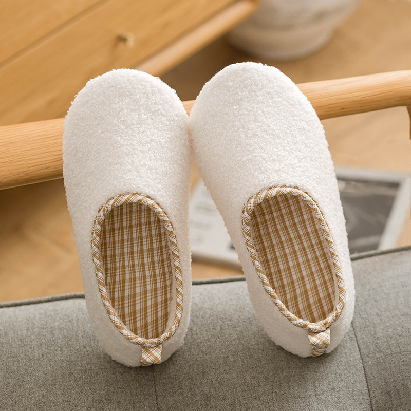 Home cotton slippers women's bag heel winter home floor slippers winter indoor soft bottom non-slip thermal confinement shoes