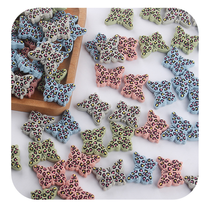 Productos creativos para bebés de bricolaje animales de dibujos animados mariposa joyería de silicona tesoro cadena de pezón molar dientes dientes accesorios de pulsera