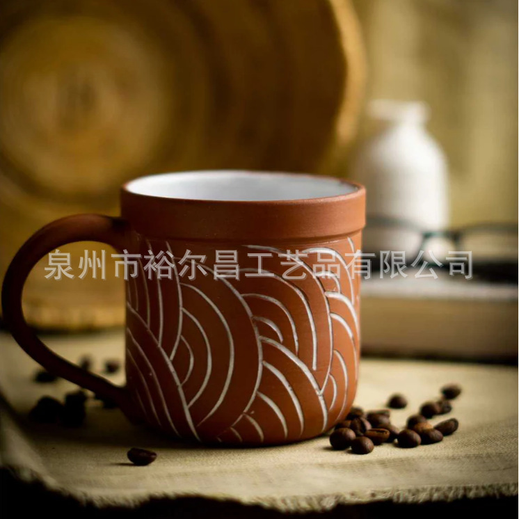 Ceramic Cup Red Clay Coffee Cup Milk Mug Tea Cup Handmade Terracotta Mug