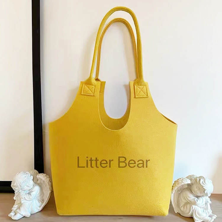 メーカー卸売フェルトバッグファッションシンプルショッピングバッグフェルト大容量ハンドバッグシングルショルダー手持ちフェルトバッグ|undefined