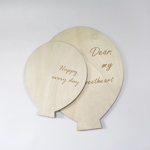 Wooden hot air balloon birthday happy wall sticker children's room decoration photography supplies birthday party decoration