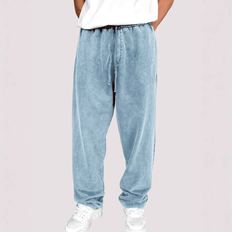 Amazon Fall/Winter New Men's Wash Water Fried Color Knitted Sports Pants Drawstring Pocket Casual Pants Sweater Pants Amazon Fall/Winter New Men's Wash Water Fried Color Knitted Sports Pants Drawstring Pocket Casual Pants Sweater Pants