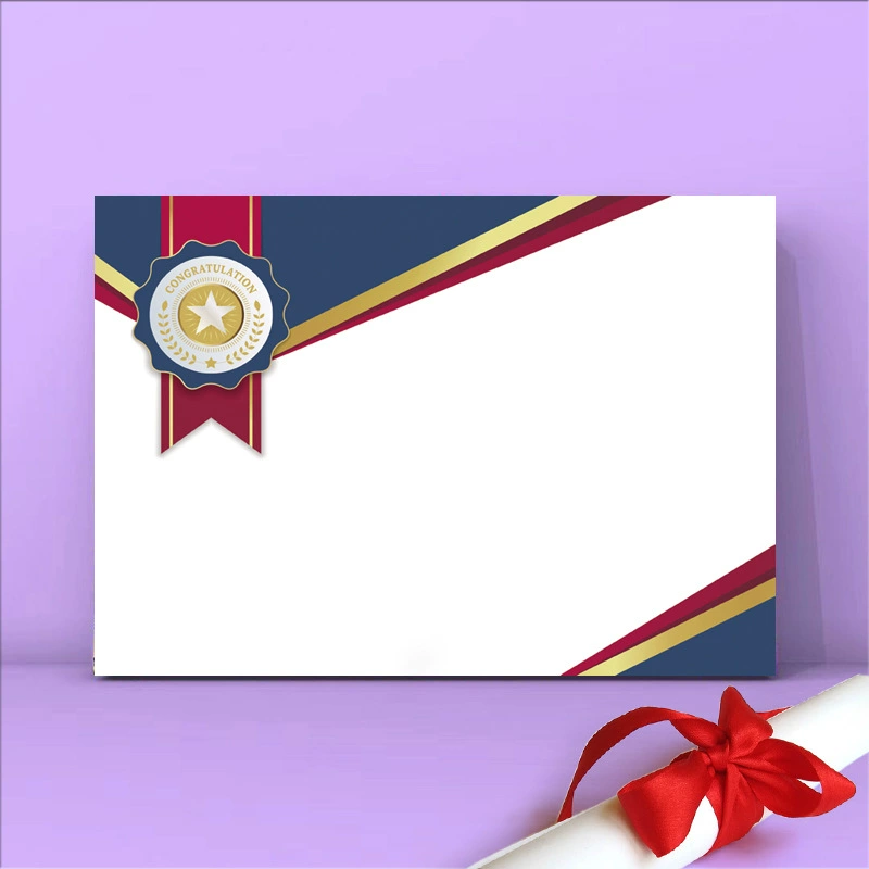 Модная и элегантная медаль из мелованной бумаги, пустая наградная бумага для учебных заведений, почетное свидетельство А4.