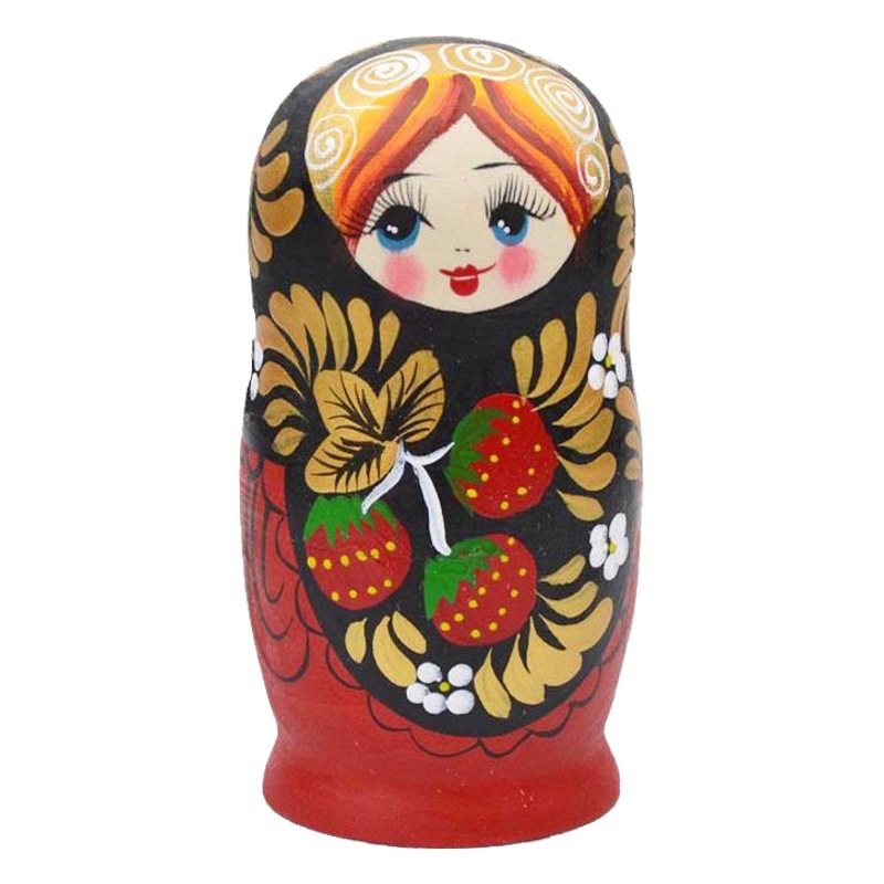 Muñeca rusa pintada a mano de 5 piezas, diseño tradicional floral multicolor, artesanía artesanal