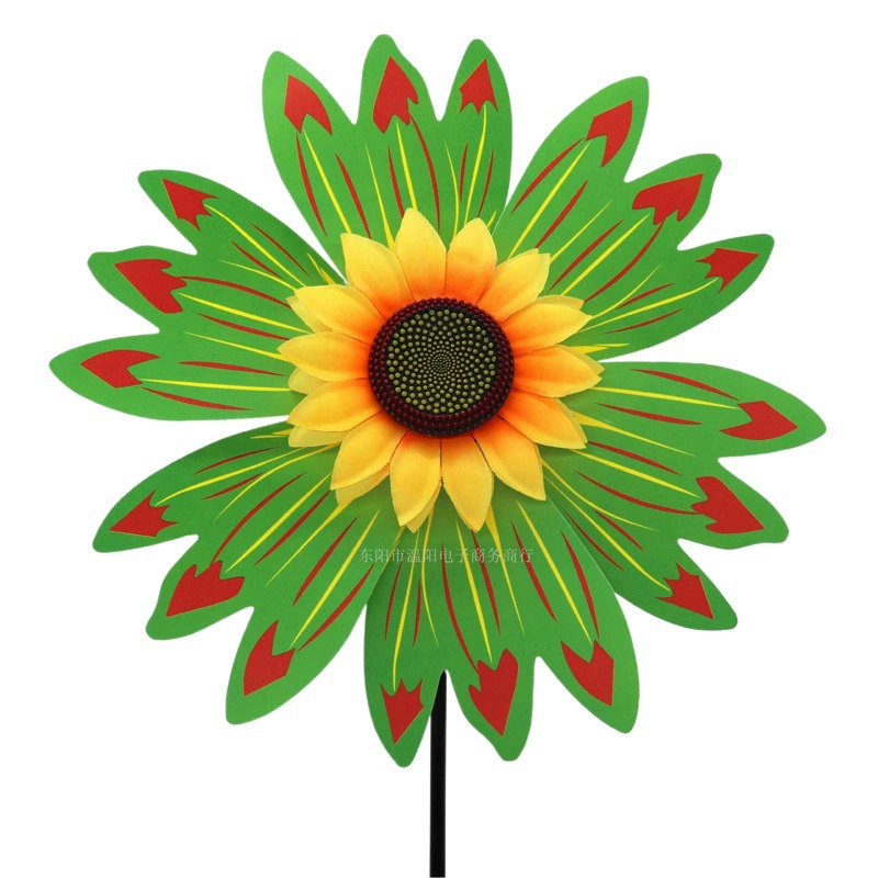 36 см черный столб подсолнух детский сад Liui рекламный декор двухслойный солнечный цветок ветряная мельница на открытом воздухе