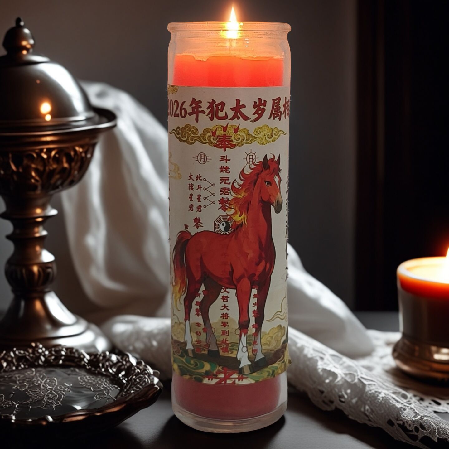 天官賜福手作りろうそく クリエイティブな祝福 ロマンチックなシーンの装飾 無煙ろうそく 5～6個入り 財宝を招くろうそく