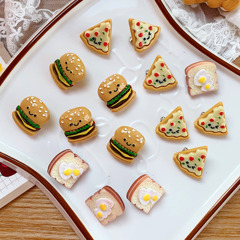 5g Weight Cute Pin Sandwich Saturday Hamburger Resin Enamel Unisex Brooches