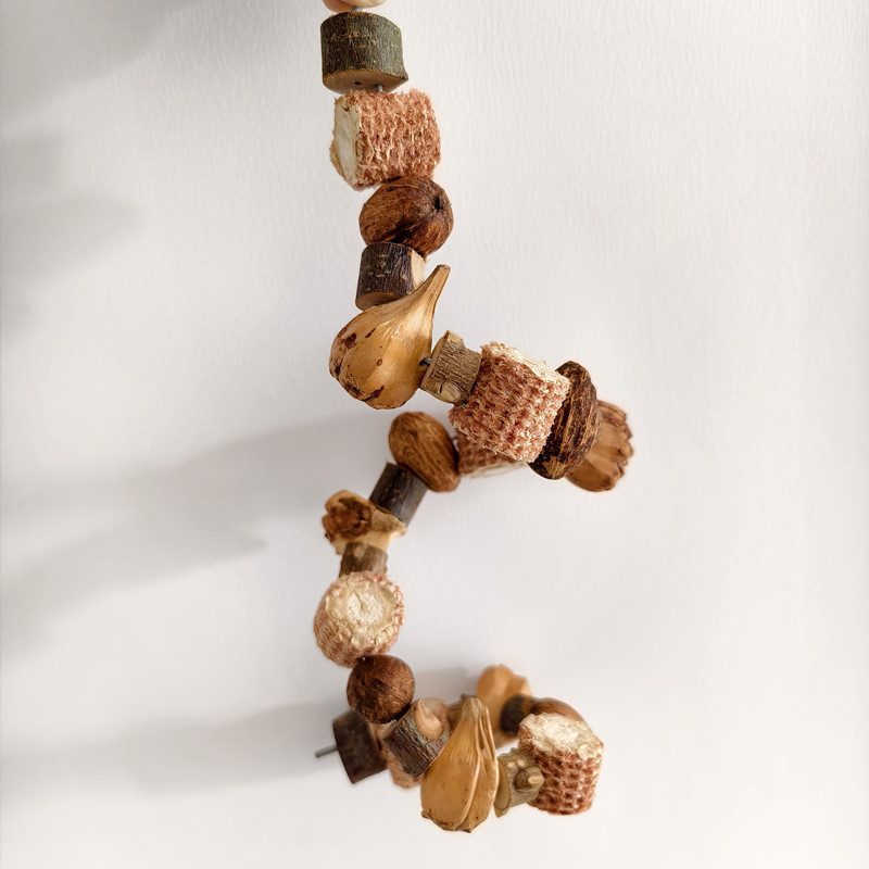 鹦鹉玩具鸟类啃咬山菠萝坚果串木芒果攀爬梯磨嘴玉米芯苹果木用品