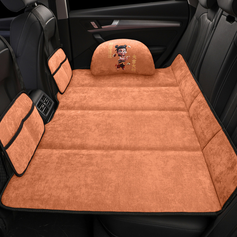 車載用シェニール折りたたみベッド、汎用エアレス車用寝具、後部座席用睡眠グッズ、折りたたみ式マットレス|undefined