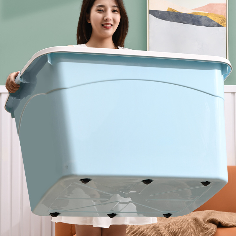 Caja de almacenamiento de plástico Caja de almacenamiento de edredón extragrande Caja de almacenamiento de juguetes Caja de almacenamiento de ropa en movimiento Caja de almacenamiento