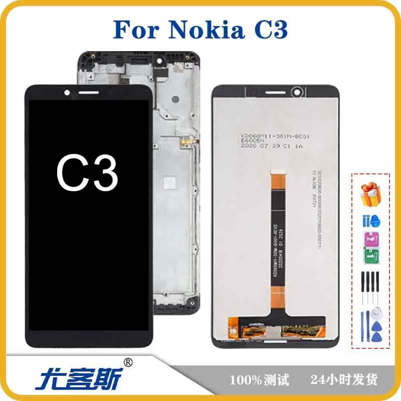 Подходит для сборки экрана Nokia NOKIA C3, оригинальный ЖК-дисплей, внутренний и внешний экран.