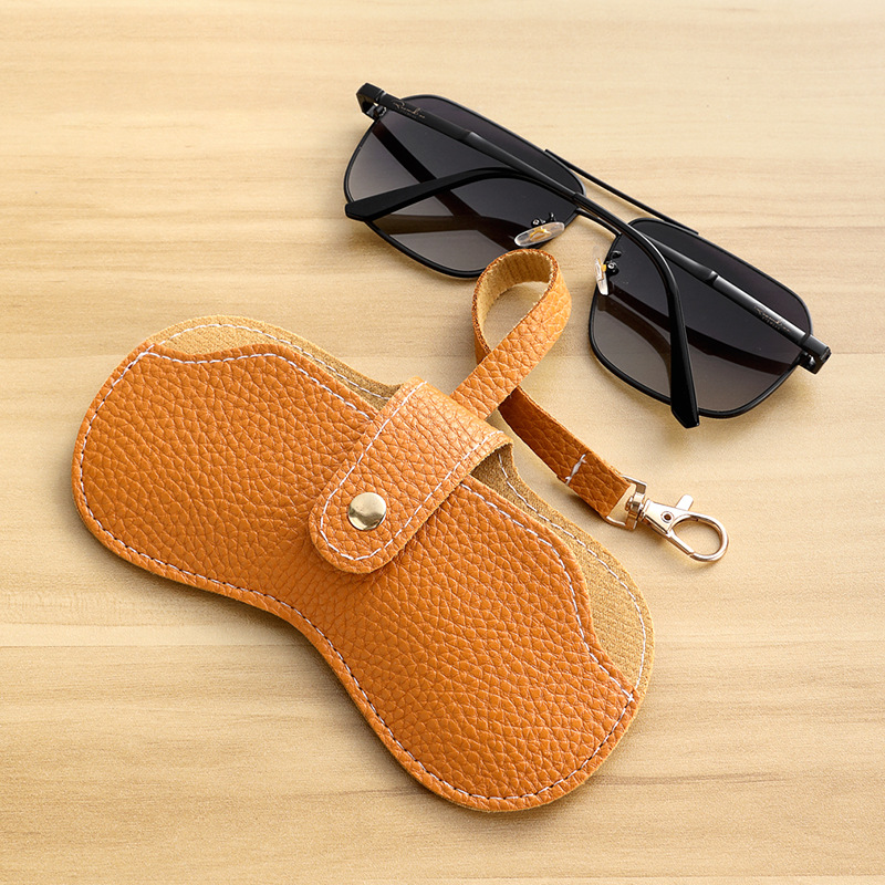 Caja de gafas de sol para la miopía retro bolsa de gafas de sol portátil caja de gafas de botón bolsa de almacenamiento de gafas de moda simple