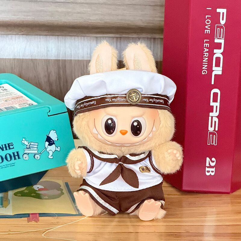 人形着せ替えスカート ラブベビー服 かわいいビニールぬいぐるみ ラブブ カジュアルスーツ服 7cm 布1|undefined