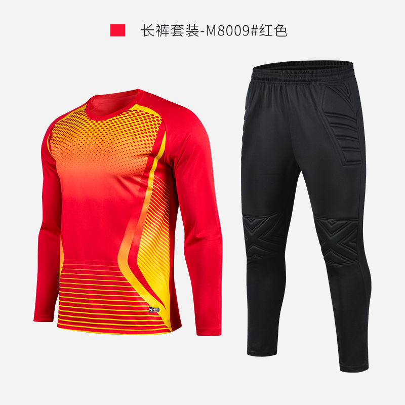 Portero de fútbol ropa traje de los hombres adultos puerta uniforme niños de manga larga pórtico ropa equipo de fútbol Número de impresión